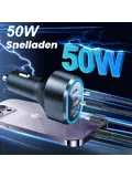68W Autolader 2x USB-C 1x USB-A Snellader