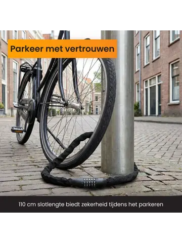 Fietsslot met cijferslot - 110 cm - Kettingslot