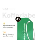 Aluminium kofferlabels – 4 stuks – Groen