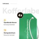 Aluminium kofferlabels – 4 stuks – Groen