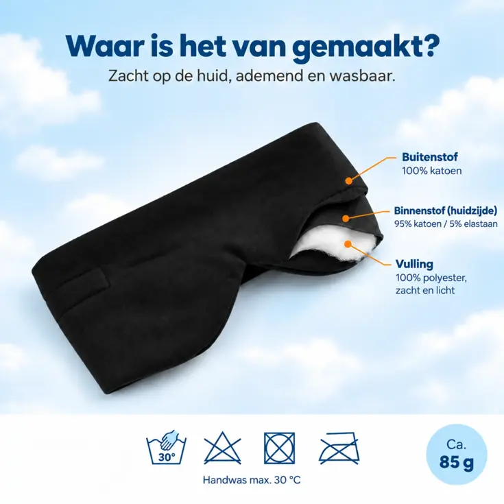 Katoenen Slaapmasker - Verduisterend - Verstelbaar