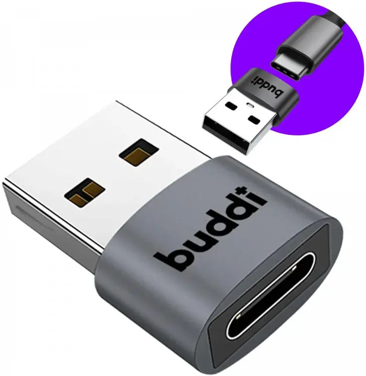 Ease USB-C naar USB-A Koppelstuk Grijs