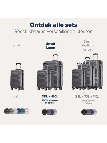 Kofferset – 2 Delig – 38L – Donkergrijs