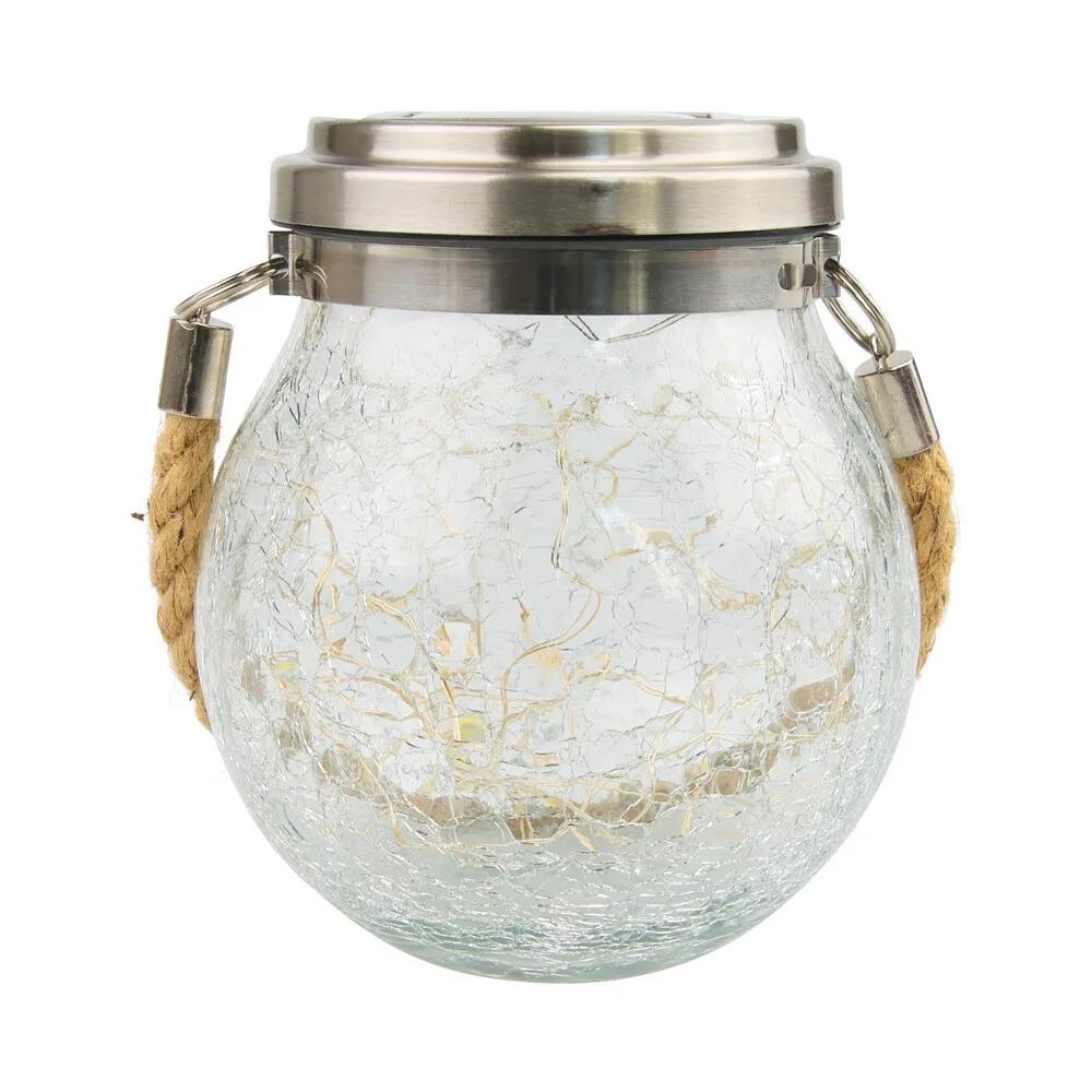 Rextech  Solar hanglamp Betsy  Glazen bol  Zilver