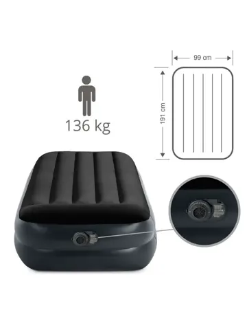 Luchtbed - Intex Raised - 1P - 99x191 + Pomp