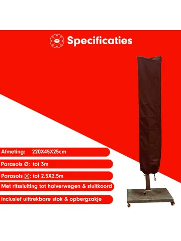 Zweefparasol hoes 220x25x45 cm - Green