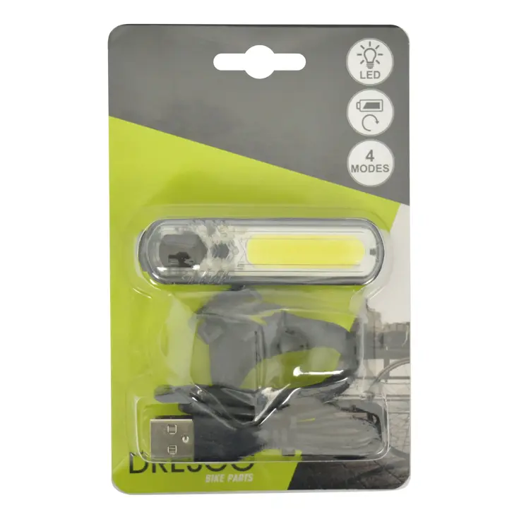Oplaadbaar USB voorlicht met 10 LED's