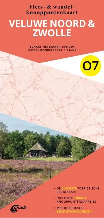 ANWB Fiets en wandelknooppuntenkaart O7 Veluwemeer noord & Zwolle