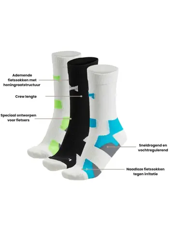 9 paar - Quarter - Fietssokken