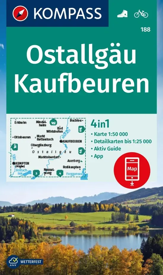 Kompass Kaart WK188 Ostallgäu - Kaufbeuren