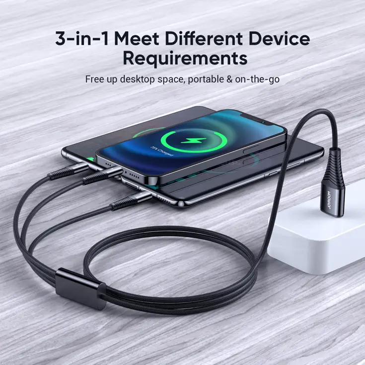 3-in-1 Kabel - 1.2m - Zwart - Joyroom