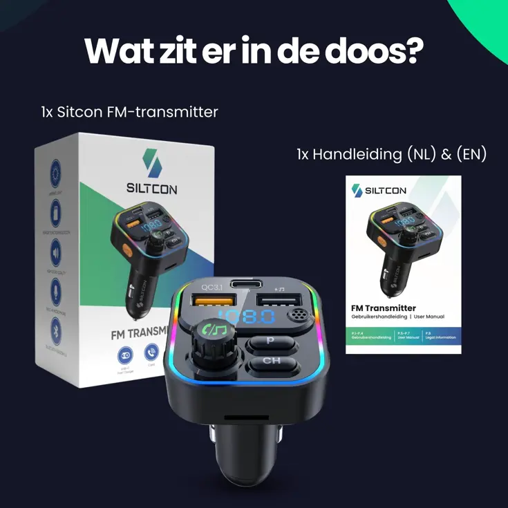 FM Transmitter - BT 5.3 - USB-C 22,5W