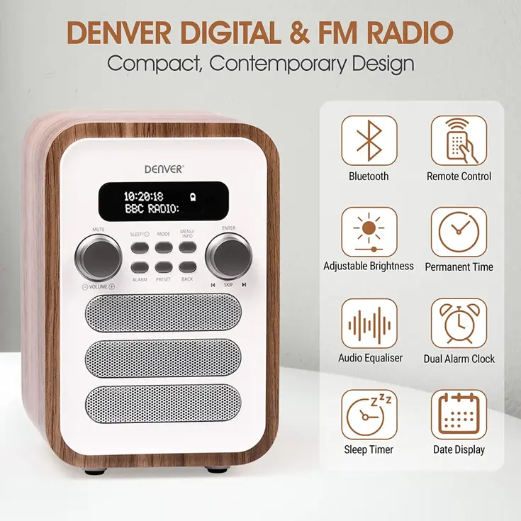 DAB+/FM Radio Bluetooth Alarm Afstandbediening