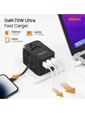 Universele Wereldstekker met kabel - 70W