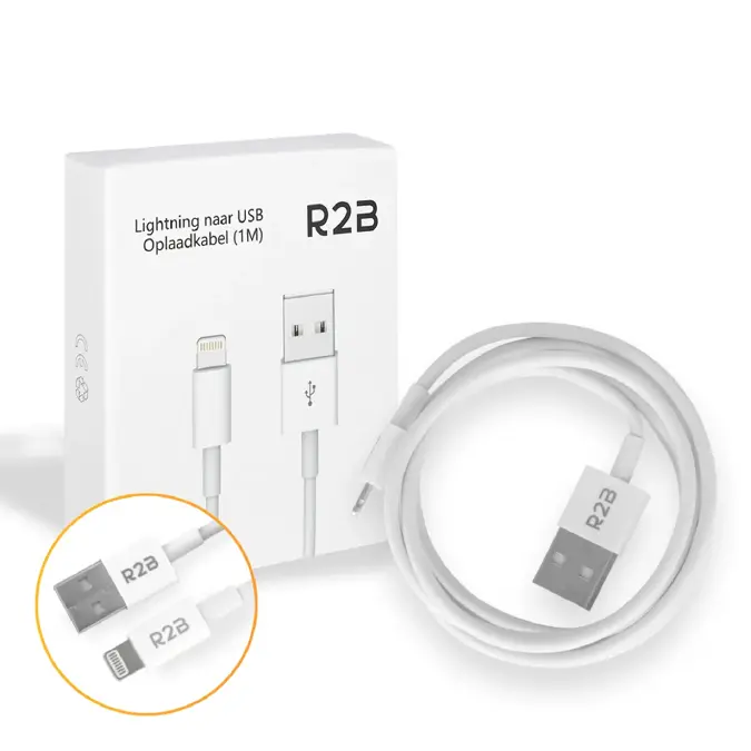 R2B USB-A naar Lightning Kabel - 1 Meter
