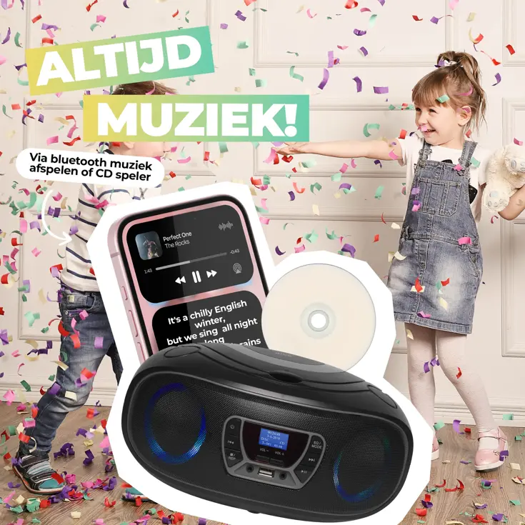DAB+ Radio CD-speler Bluetooth Lichteffecten
