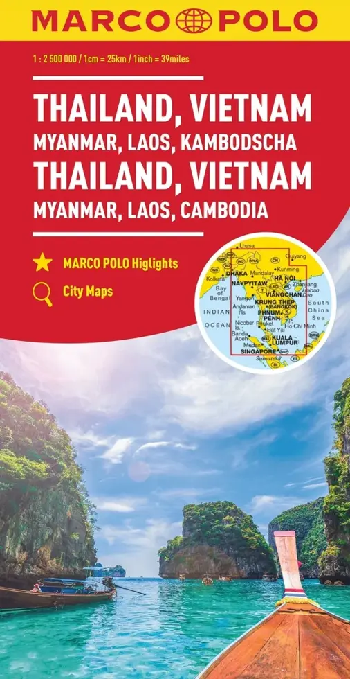 Wegenkaart Thailand - Vietnam - Myanmar
