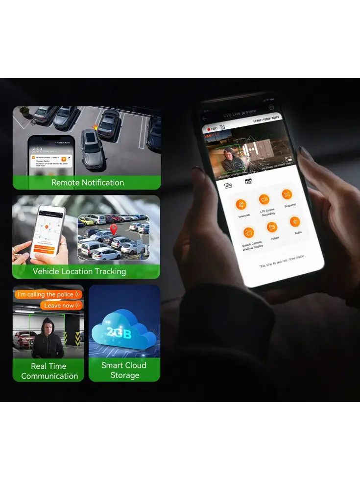 Vantrue E360 Plus Cloud 5K 3CH Wifi GPS dashcam