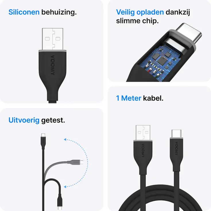 Connect C710 - USB-C naar USB-A Kabel - 12W 1M