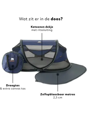 Baby luxe campingbedje - Zelfopblaasbare matras