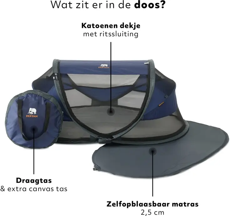Baby luxe campingbedje - Zelfopblaasbare matras