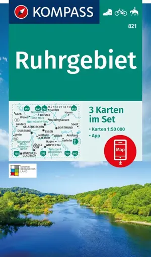 Wandelkaart WK821 Ruhrgebiet 3-delig