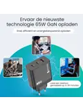 Snellader - 65W GaN - 3 Poorten