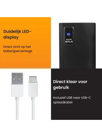Powerbank 30000 mAh Snellader & LED Display