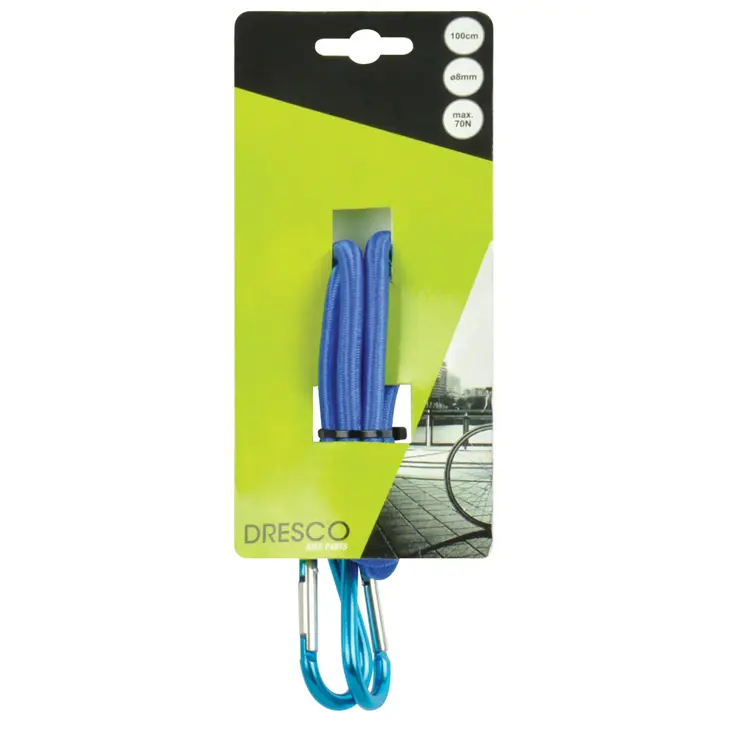 Enkele blauwe bagagebinder 100cm met haken