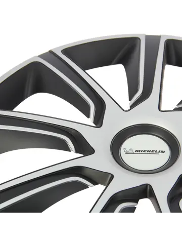 Wieldoppen - 14 inch - zilver/zwart - 4 stuks