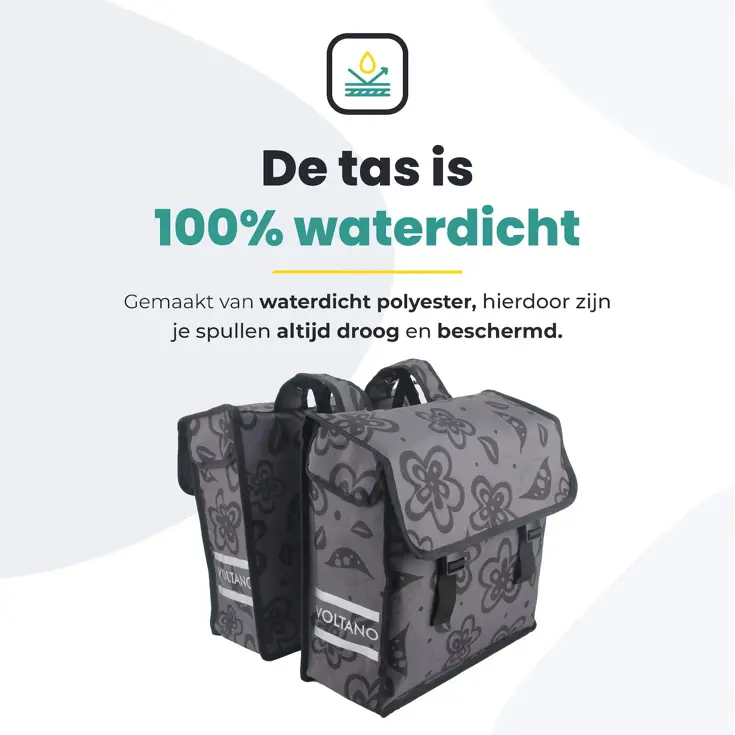 Voltano Dubbele Fietstas Floral Elegance