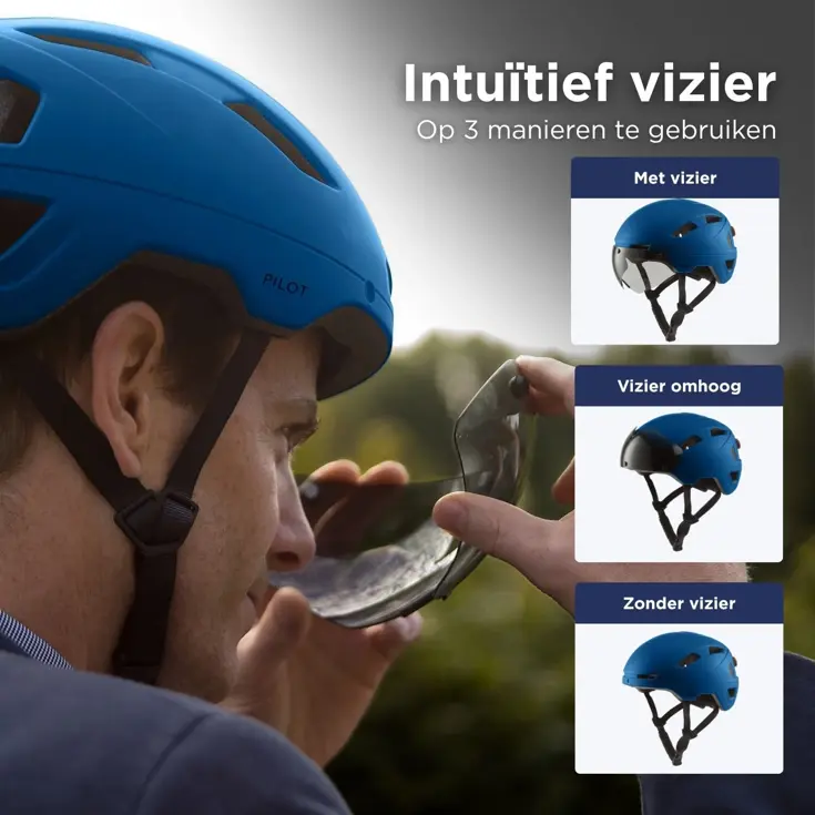 PILOT fietshelm met vizier NTA certif.