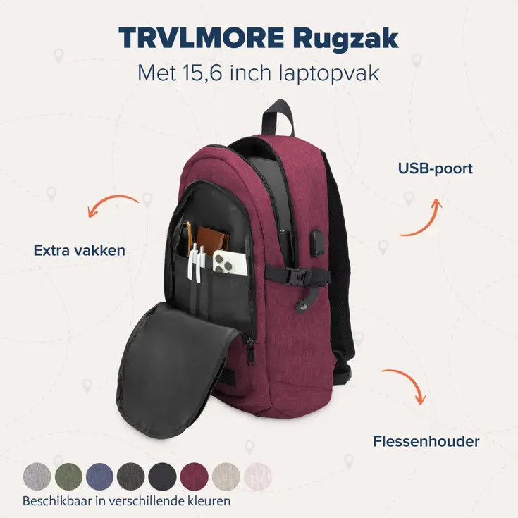TRVLMORE Rugtas - 25L - 15,6Inch