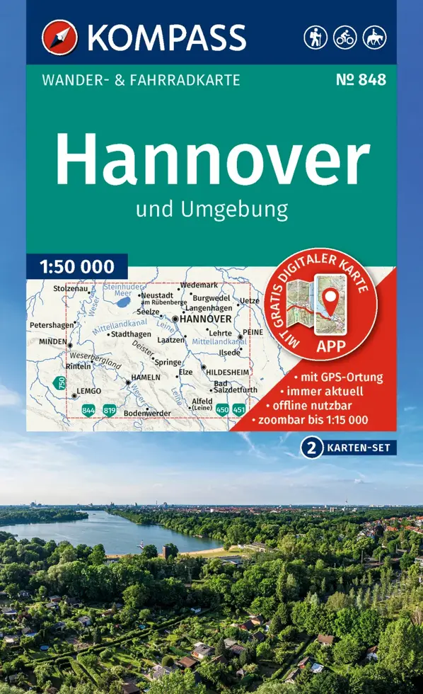 Wandelkaart WK848 Hannover und Umgebung