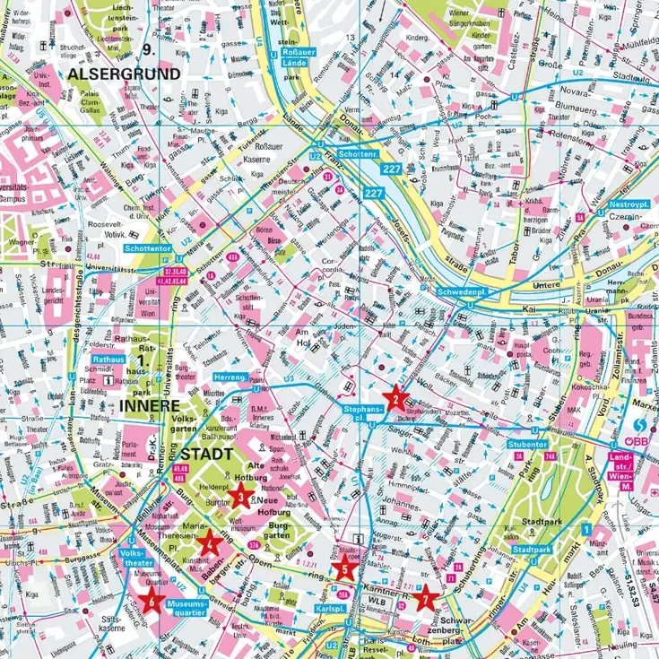 Stadsplattegrond City Map Wenen 1:12.000