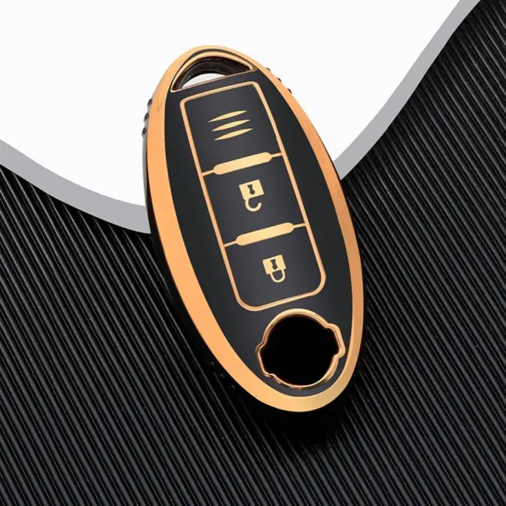 TPU Sleutelhoesje voor Nissan goud A3C