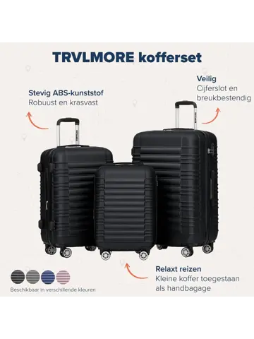 Kofferset – 3 Delig – 38L – Zwart