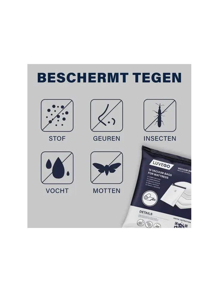 Luvego - Vacuümzakken voor Kleding - 10-Pack