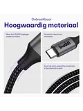 Flex USB-C naar USB-C Kabel 100W 30CM Zwart