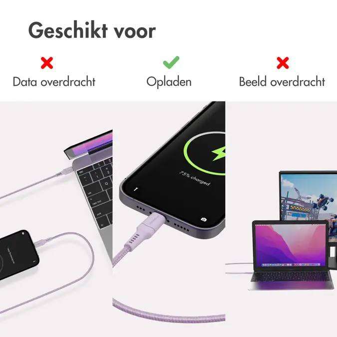 imoshion Lightning naar USB-C kabel 1 meter