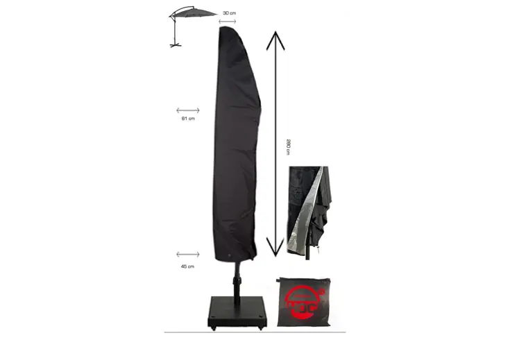 Zweefparasol hoes 280x81x30 cm - Redlabel