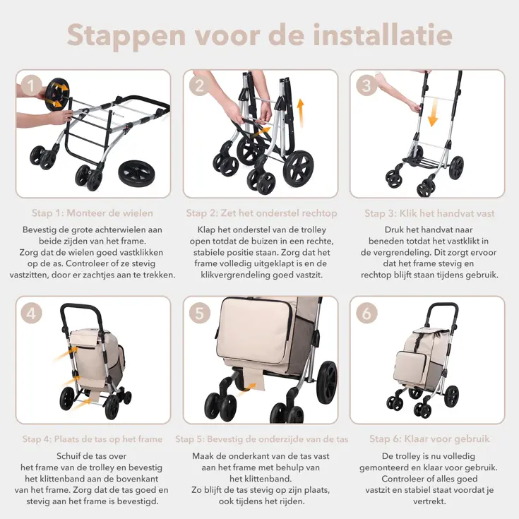 Boodschappentrolley 60L - 4 Wielen