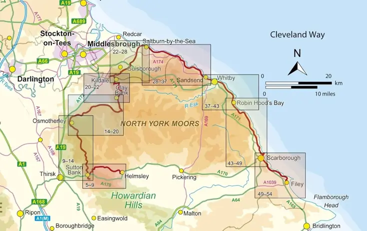 Kaartgids Booklet The Cleveland Way Map