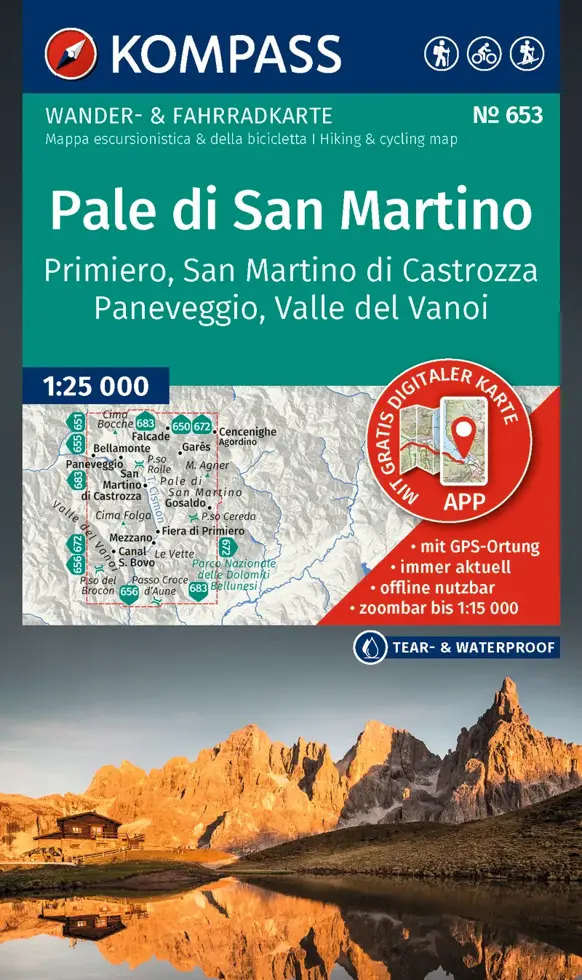 Wandelkaart WK653 Pale di San Martino