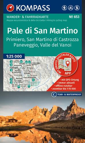 Wandelkaart WK653 Pale di San Martino
