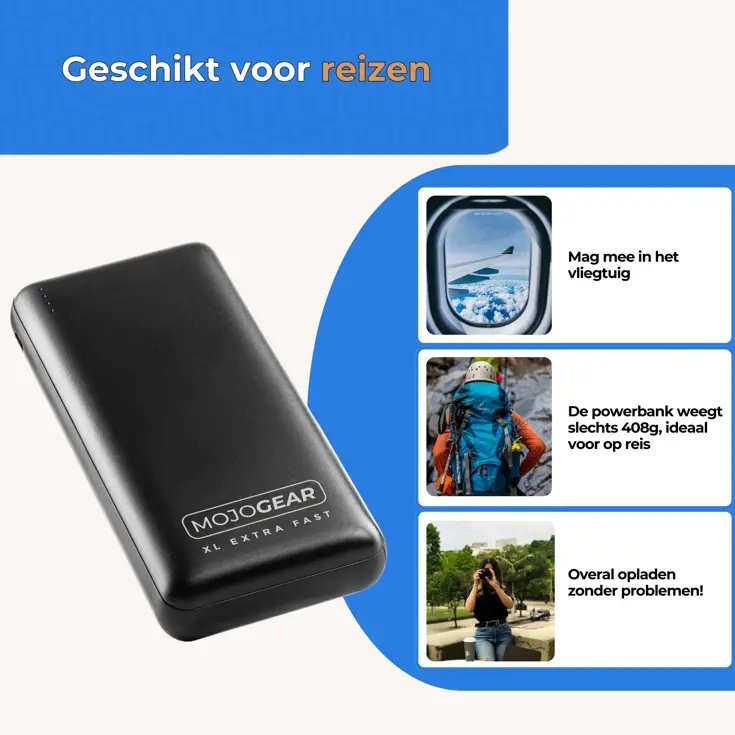 Extra Fast Powerbank 20.000 mAh – 3 poorten