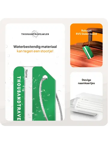 Aluminium kofferlabels – 4 stuks – Groen
