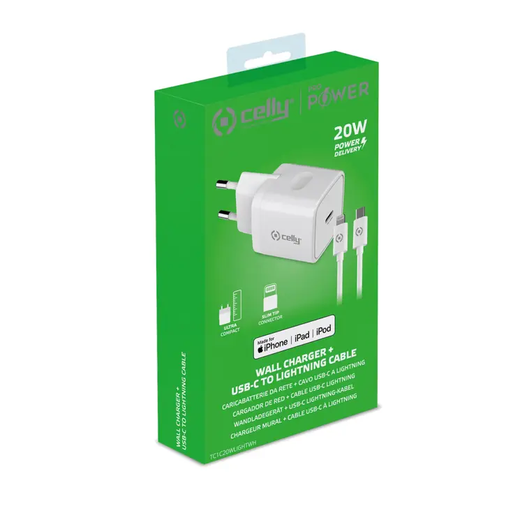 Ultracompacte Thuislader USB-C naar Lightning 20W