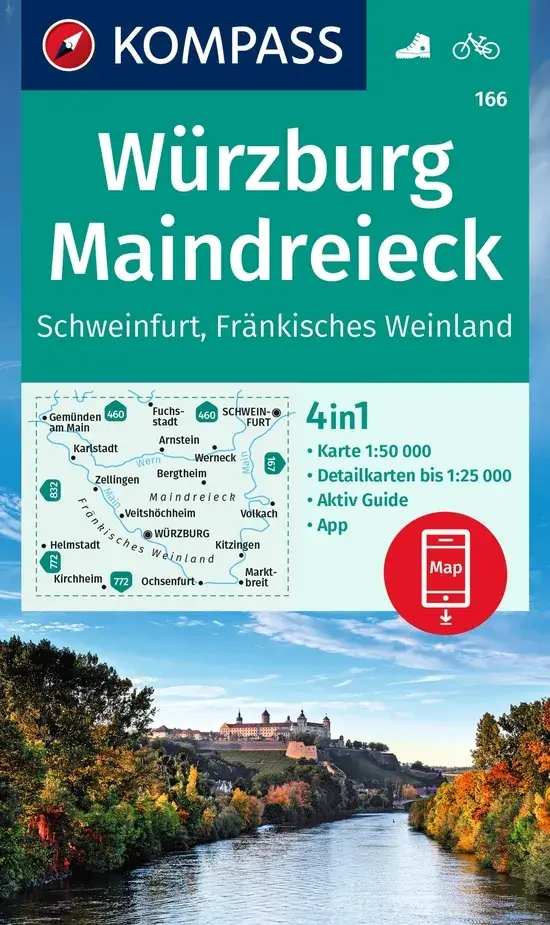 Wandelkaart WK166 Würzburg