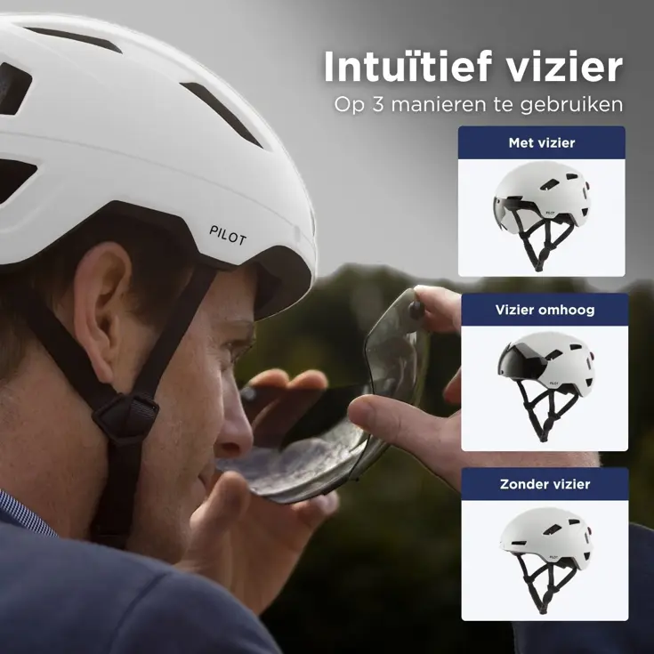 PILOT fietshelm met vizier NTA certif.